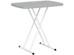 Mesa lateral/mesa de varanda em metal com design ripado ZENCORE SERVICES cinza escuro 91,5x55x45 cm