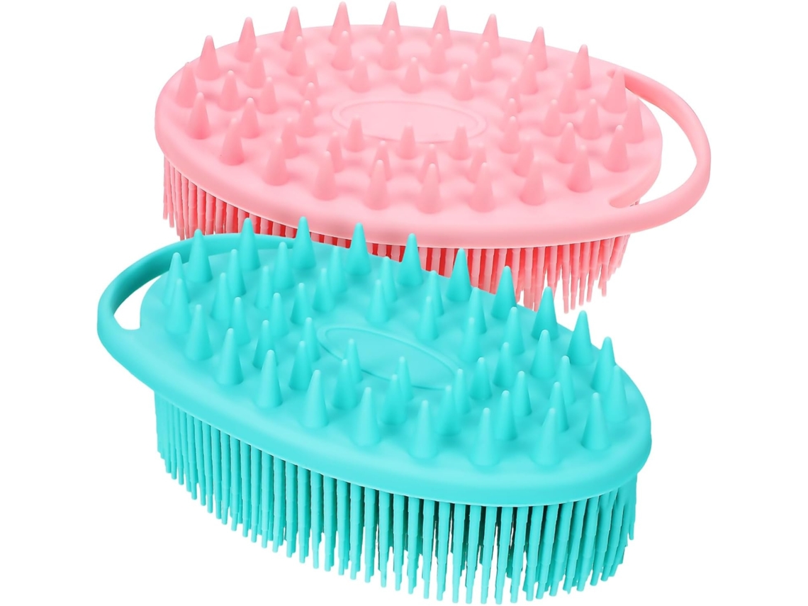 Lurelia Kit De 2 Buchas Vegetais De Banho De Cuidado Corporal, Dupla Face, Cerdas Macias E Com Argola