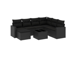 Garden Sofa Set, Garden Sofa Sets Vidaxl Preto Rattan / Vime (n/a)