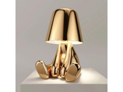 Lâmpada De Mesa Portátil Recarregável Touch Thinker Com 3 Níveis De Brilho E Carregamento Usb, Decoração Moderna Dourada Yo Ouro
