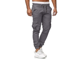 2026 pantalones Cargo para Hombre Con Cintura Elástica Y Bolsillos Slim Fit Deportivos de Mezcla de Algodón Con Puños
