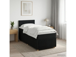 Vidaxl Cama Box Spring Com Colchão Preto 80 X 200 Cm Tecido