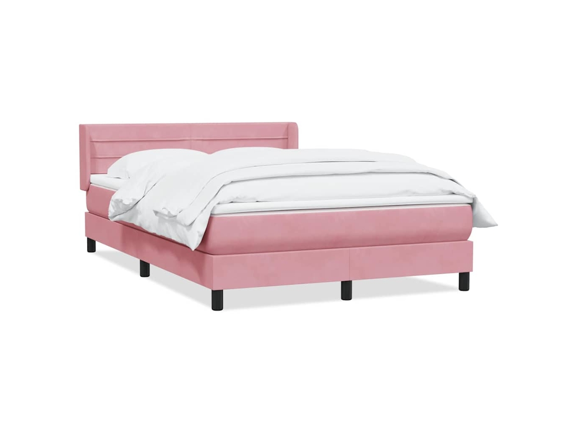 Cama com Molas/colchão 160x220 Cm Veludo Rosa MAISON EXCLUSIVE