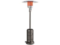 Aquecedor Externo Gás Propano 11kw Desligamento Automático Rodízios Portátil Pátio Jardim Terraço 82x82x223cm Marrom Escuro Ge
