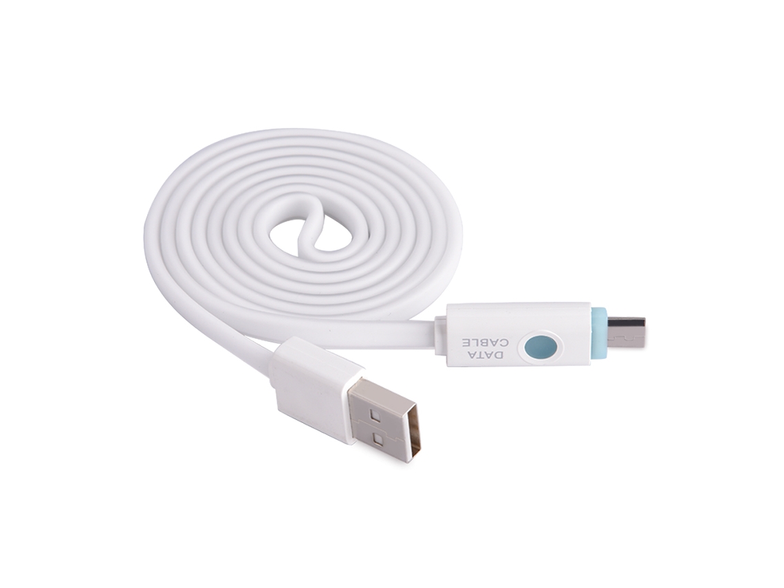 Cabo de Dados Micro Usb com Luz Branco para Smartphones. EOOCOO