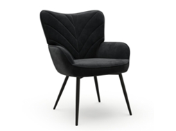 Smartue Cadeira Moderna Com Estampado De Hojas – Design Simples E Natural, Versátil Para Sala De Estar E Escritório, Preto