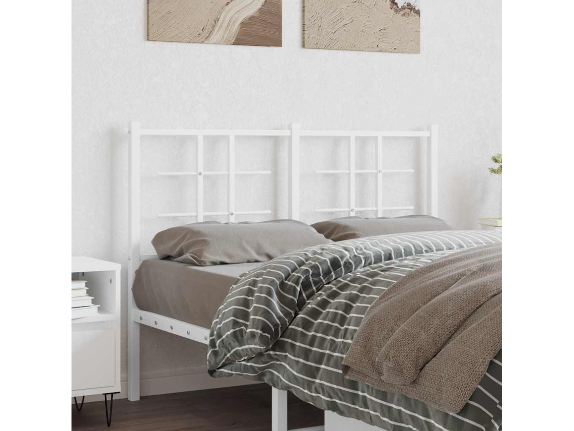 Vidaxl Cabeceira De Substituição 120 Cm Metal Branco