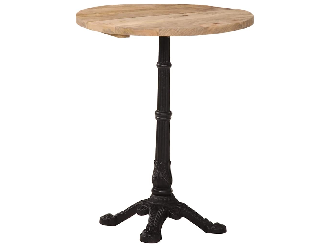 Vidaxl Mesa Bistrô Ø60x76 Cm Madeira De Mangueira Áspera