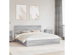 Vidaxl Cama Com Armazenamento Com Gaveta Cinza Sonoma 180 X 200 Cm