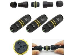 Caixa Connectoretench/ 3 Conectores À Prova D'água Ip68/conector De Proteção Cabo Externo/cabo Azul Ø 10 Mm, 3 Pohthe