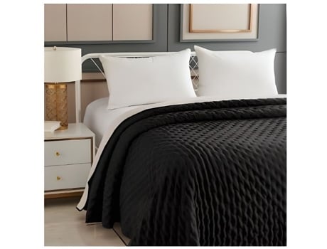 Colcha Colcha Reversível Lisa 240 X 260 Cm Cinza Escuro AC-DÉCO