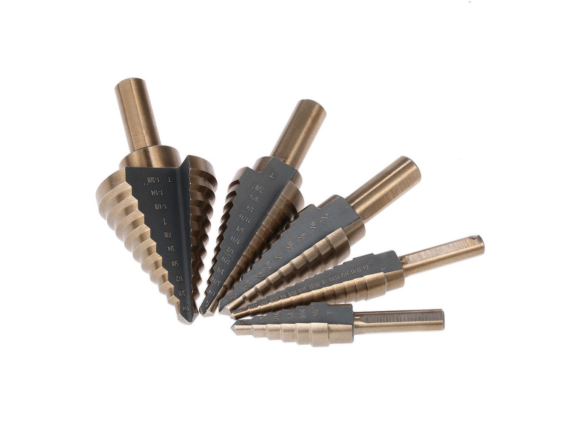 5 Pçs de Aço de Alta Velocidade 4241 Passo Broca Conjunto Kit Haste Redonda Pagode T-Wist Brocas Ferramenta de Perfuração com Caixa de Armaz 2