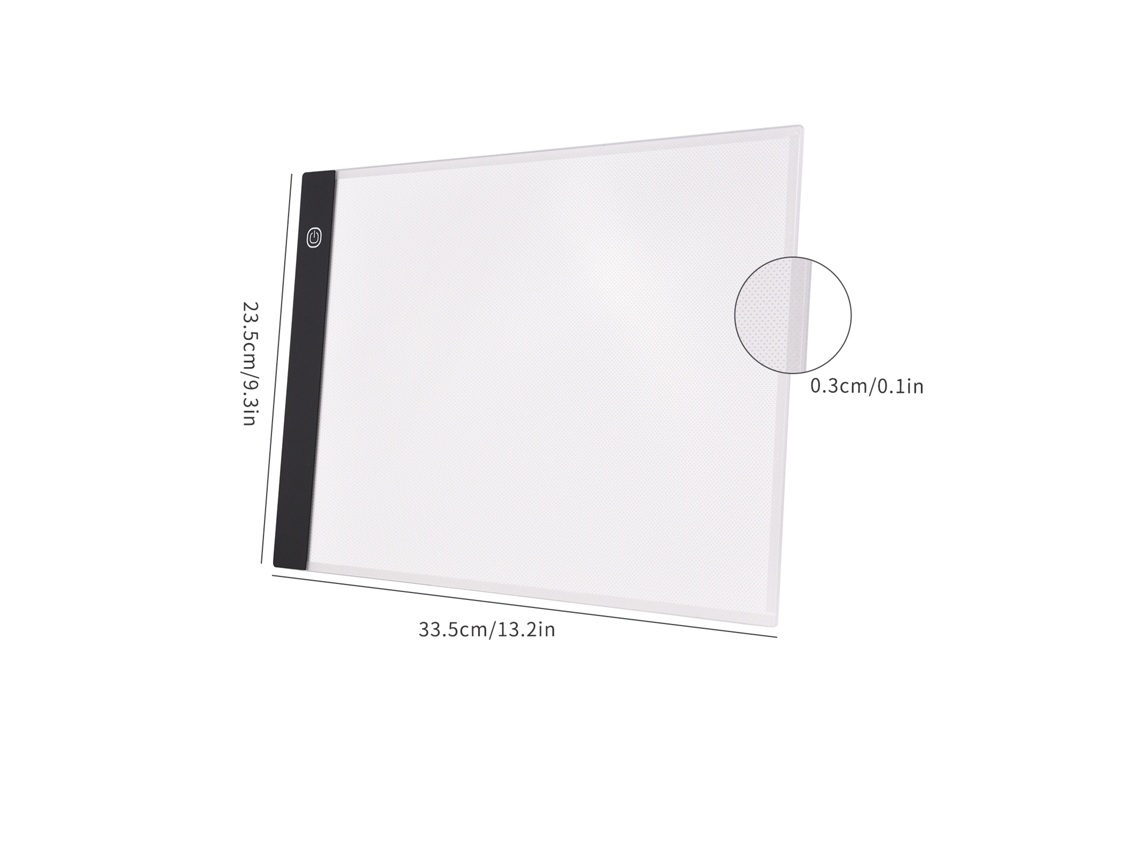 Tableta De Luz Led Ultra Fina De 3mm Para Trazado E Desenho Usb Regulável