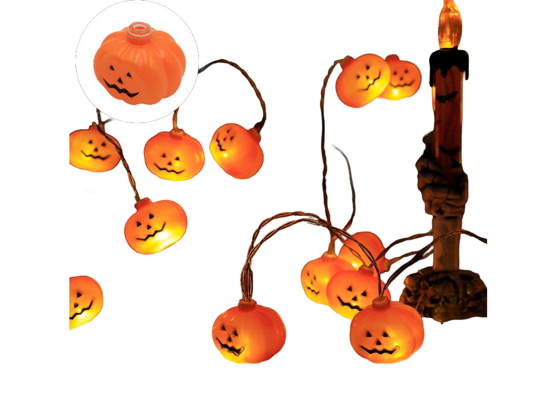 Laxiscreed Série De Luzes Led De Halloween Com Abóboras, Aranhas E Ossos, 1,5m Usb, Luzes Piscando