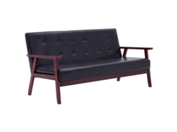 Maison Exclusive - Conjunto De Sofás 3 Pcs Couro Artificial Preto