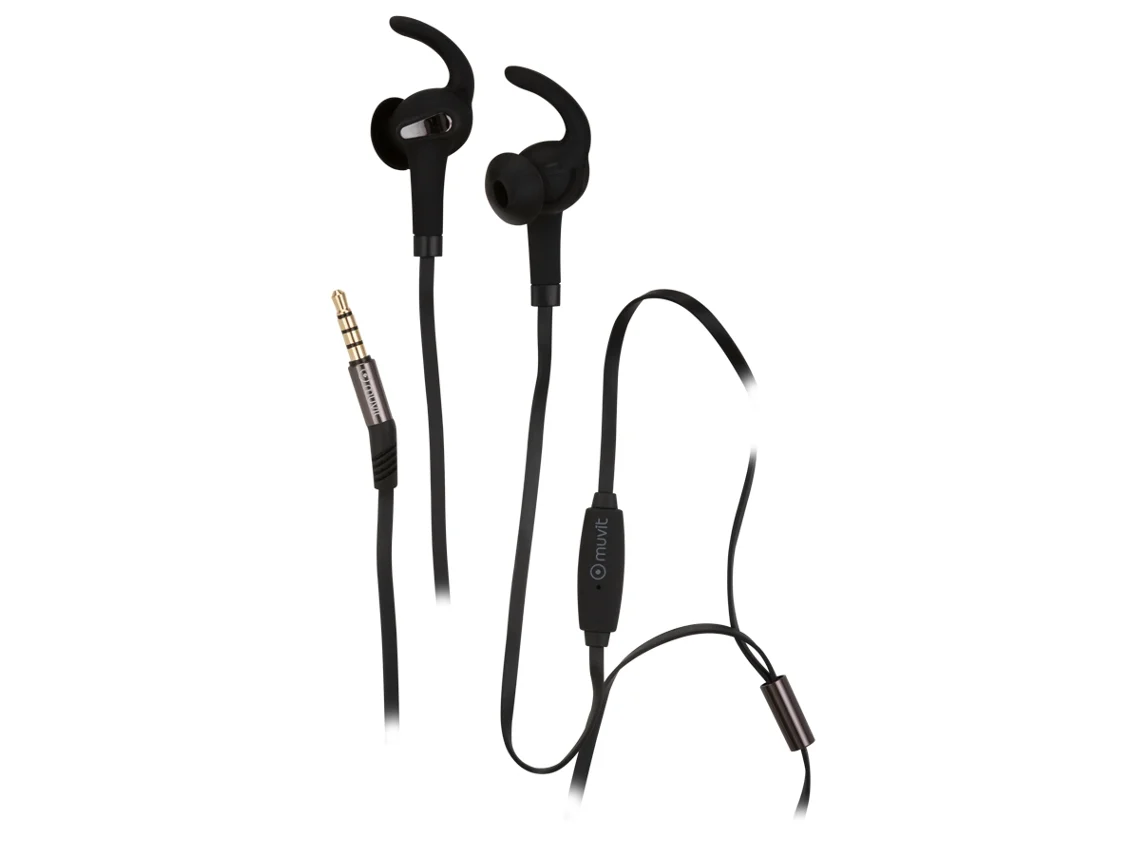 Auriculares com Fio MUVIT Muhph0085 (In Ear - Microfone - Preto)