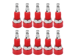 10 Peças Conector Jack Fêmea Banana 2mm Painel Poste De União Vermelho