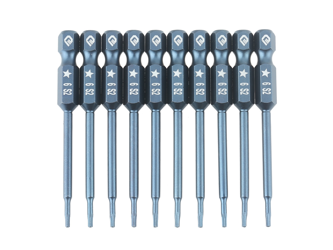 Conjunto De 10 Brocas De Chave De Fenda De 5 Estrelas, Cabo Hexagonal De 1/4 Polegada, Aço Ligado S2, 65mm, Magnético
