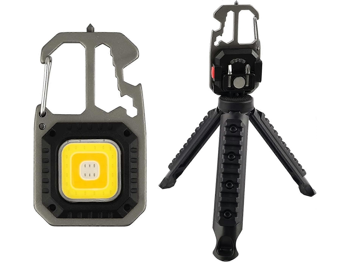 Rebe Lanterna Portátil Mini 7 Modos Chaveiro Impermeável Recarregável com Abridor de Garrafas Base Magnética Tripé para Camping