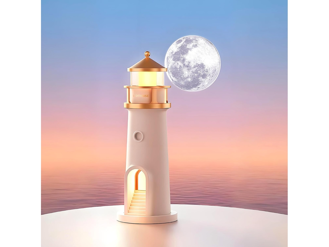 Luminária De Cabeceira Led Com Controle Remoto, Projeção Da Lua,