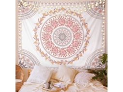 Tapeçaria Mandala Estética, Tapeçaria Boho para Pendurar na Parede, Rosa F, Zqkla BRILVIBERA