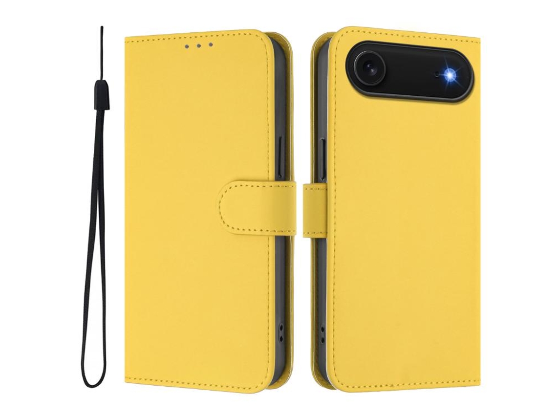 Capa De Couro Sintético Para Iphone Air - Toque Suave - Cor Sólida - Com Cordão