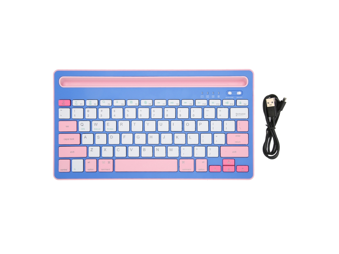 Teclado Bluetooth Sem Fio Silencioso Compatível Com Tablets, Celulares