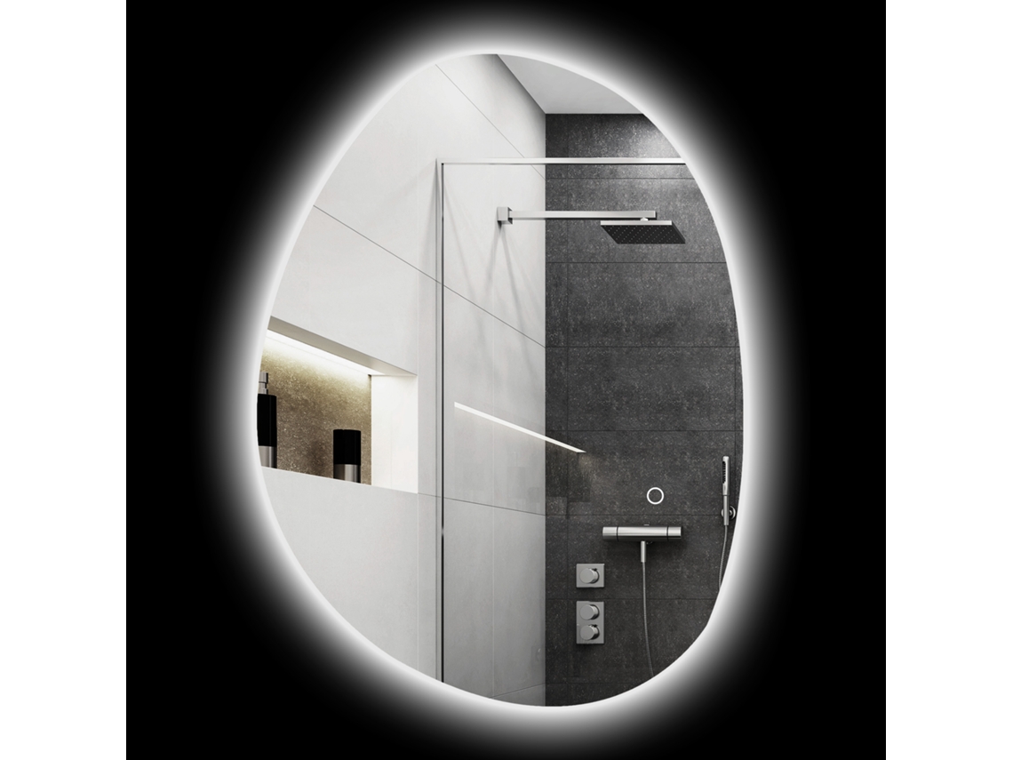 Espelho de Casa de Banho Tempered Glass Cor Silver 70x5x50 cm Homcom