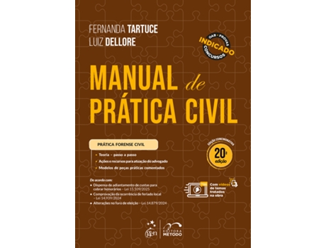 Livro Manual De Prática Civil - 20a Edição 2025 De Fernanda Tartuce (português Do Brasil)