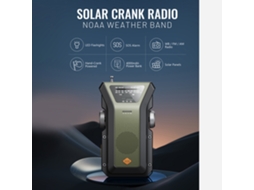 Rádio Solar com Luz e Recarga Manual Portátil