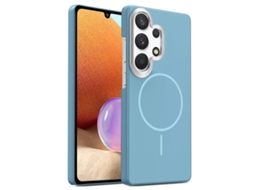 Capa Para Samsung Galaxy A32 4g Fina Circular Magsafe À Prova De Choque Dourada Em Policarbonato Azul Oceano