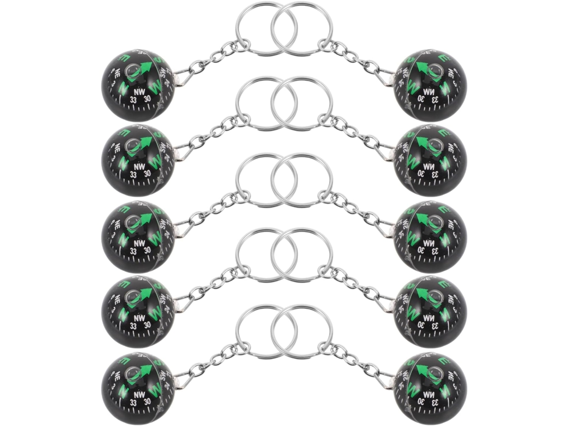 Chaveiro Com Bússola Esférica Em Acrílico, Leve E Prática, Ideal Para Caminhadas E Acampamentos