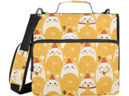 Pasta com zíper, altura para ombro e mão, várias bolsas de 3,8 cm, 3 porta-lápis com data de impressão, pasta