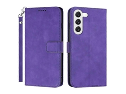 Capa De Couro Pu Para Celular Compatível Com Samsung Galaxy S23 Plus, Suporte Com Fecho Magnético, Capa Tipo Carteira E Alça