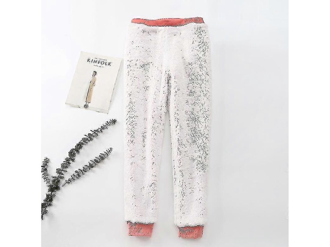 Calcinha De Moletom Com Sherpa Interno Para Mulher, Alça De Ajuste, Bolso Lateral, Casaco Espesso E Aquecido, Estilo Casual Rosa