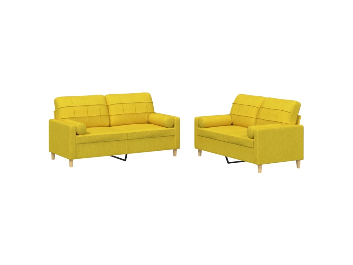 Sofa Set, Sofa Sets Vidaxl Amarelo Tecido (n/a)
