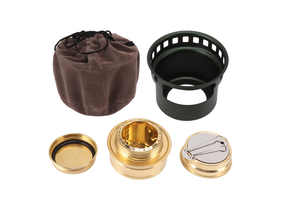 Fogão de Álcool Portátil Resistente Ao Vento Verde Preto