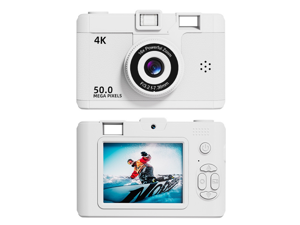 Câmara Digital Tela De 2,4 Polegadas, 50mp, Zoom De 16x (branca - Cartão De 8g) Cuich