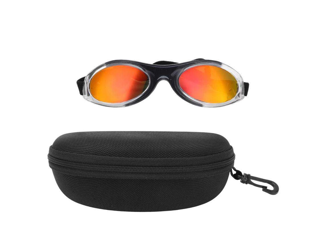 Óculos de Sol para Cães com Proteção UV, Ajustável, para Pequenos Cães, Preto ou Vermelho MARCA