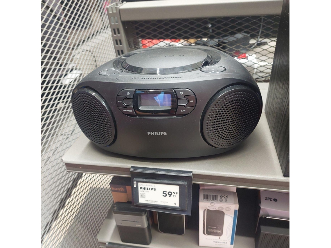 Leitor de CD Portátil PHILIPS TAZ2000B/10 (Outlet Grade B - Prateado/Preto)
