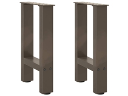 Vidaxl Pés Para Mesa De Centro Em Aço Natural, 2 Peças, 38x(42-43) Cm, Aço