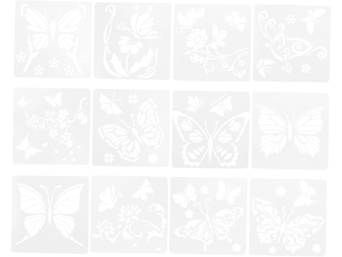 Conjunto De Estênceis Decorativos Reutilizáveis Para Pintura, Artesanato E Desenho.