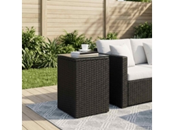 Vidaxl Mesa Lateral Preto 35 X 35 X 70 Cm Vime Pe