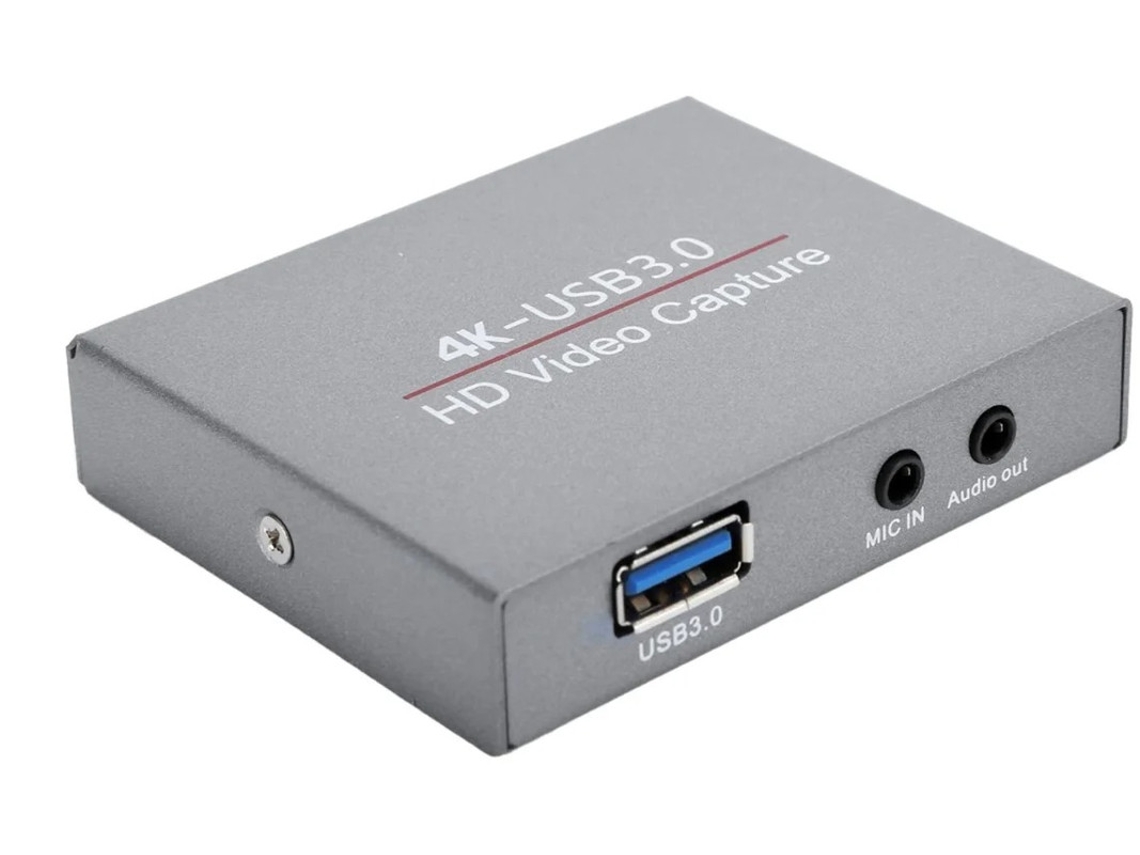Placa de Captura de Vídeo HDMI USB 3.0 4K YIZHOOD Preto