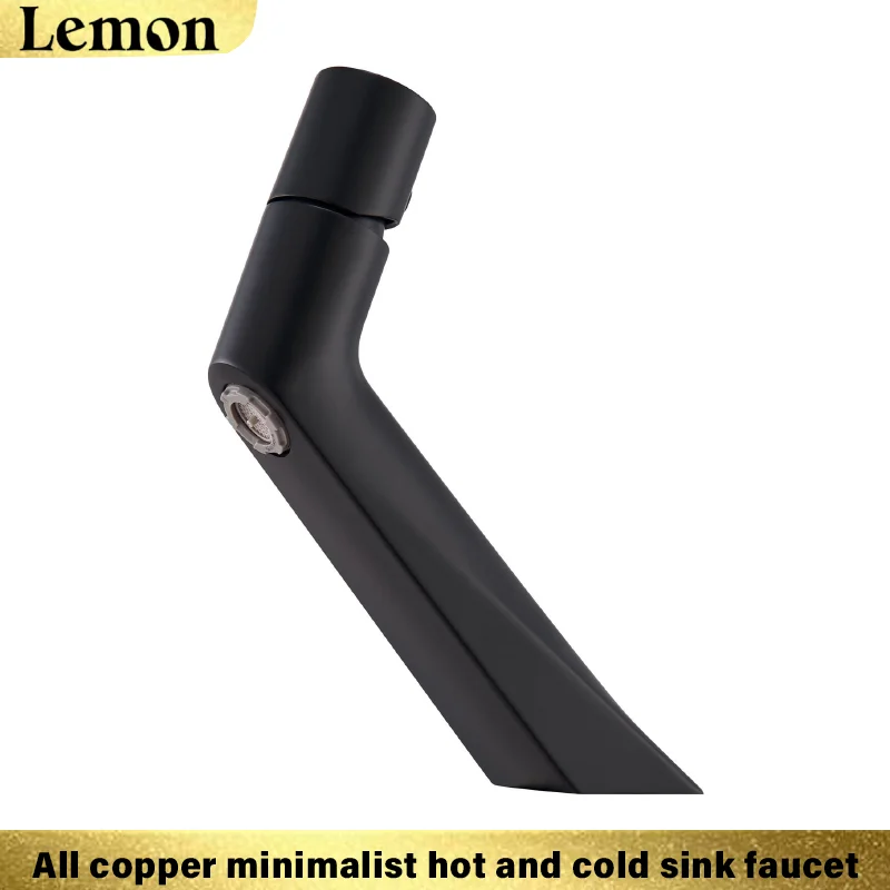 Torneira Minimalista Para Água Quente E Fria (em Aço Inoxidável Preto), Adequada Para Lavatórios E Pias De Banheiro.