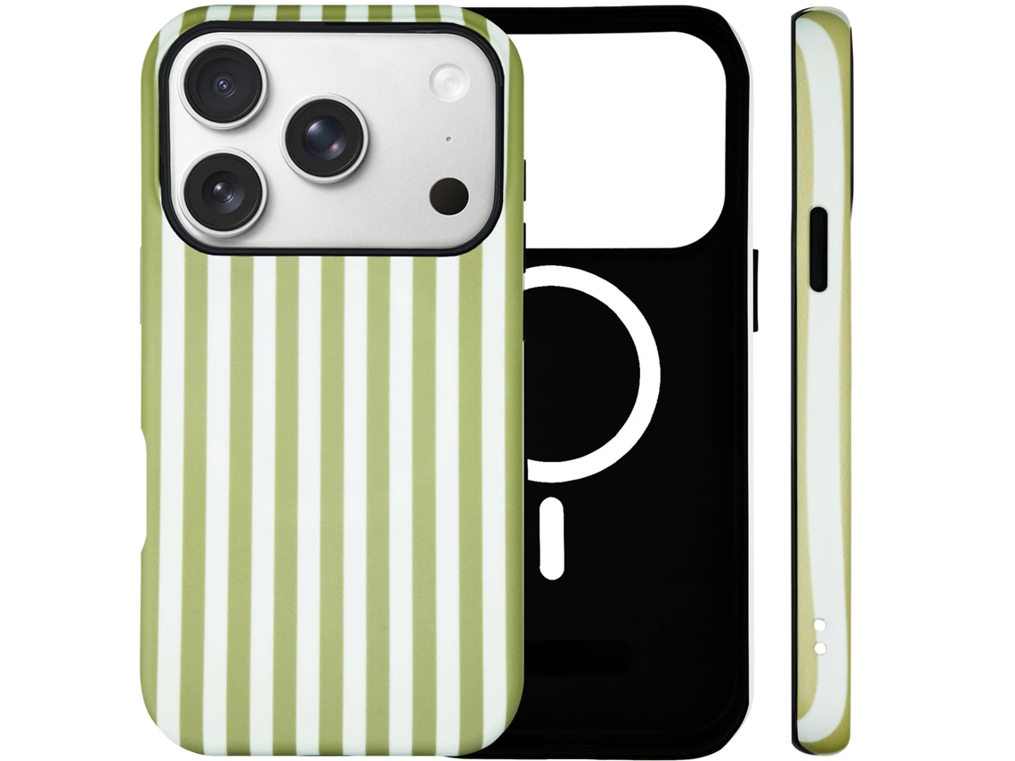 Capa Para Iphone 17 Pro Max Compatível Com Magsafe (pc Rígido + Silicone) - Verde Sálvia