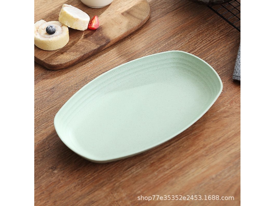 Plato De Paja De Trigo De 11 Pulgadas Seguro Para Microondas Reutilizable Biodegradable Sin Bpa