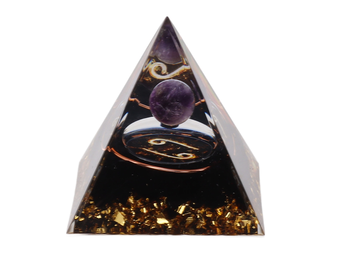 Pirâmide Orgonite 5cm Cristal Câncer Energia Positiva