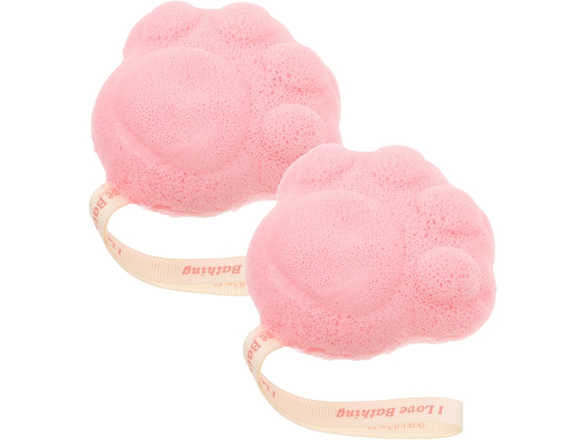 Escova Esfoliante Corporal Rosa Claro, 2 Unidades, Esponja Para Limpeza Das Costas Com Cordão Pendurar