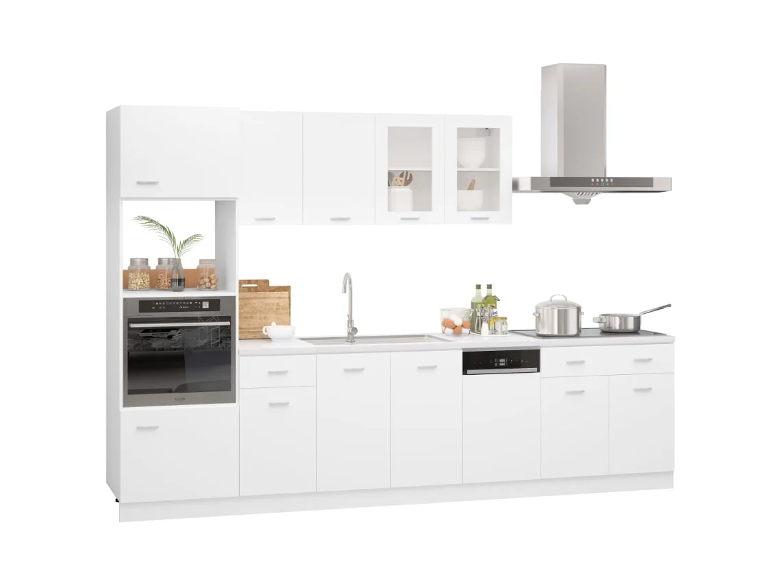 Kitchen Cabinet Set, Kitchen Cabinet Sets Vidaxl Branco Madeira Processada (n/a)